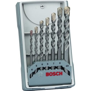 Set de 7 brocas para hormigón Bosch Professional CYL-3 (para hormigón, Ø 4/5/6/6/7/8/10 mm, compatible con taladros percutores)