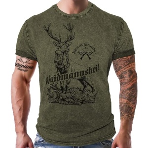 Shirtzshop - Camiseta de manga corta con diseño de texto "Waidmannsheil - Jagen ist Naturschutz
