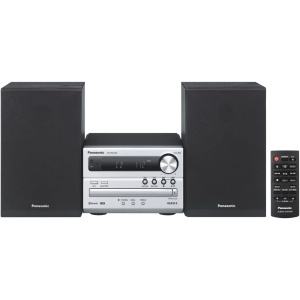 Sistema de sonido Panasonic SC-PM250 - Microcadena con Bluetooth, CD, USB, MP3, Radio FM, 20W (RMS), Ecualizador, Diseño compacto - Color Plata para tu hogar