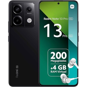 Smartphone Xiaomi Redmi Note 13 Pro 5G con 12+512 GB de almacenamiento, pantalla AMOLED 1.5K de 6,67" y 120Hz, procesador Qualcomm Snapdragon 7 Gen 2, cámara triple de hasta...