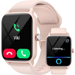 Smartwatch 1.8" para Mujer y Hombre con Función de Voz de Alexa y Llamadas, Oxímetro/Pulsómetro/Monitor de Sueño/Podómetro, 100 Modos Deportivos, Resistente al Agua IP68 -...