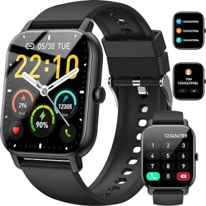 Smartwatch Unisex, 1.85" Reloj Inteligente con Llamadas Bluetooth, Pulsómetro/Monitor de Sueño/Podómetro, 110+ Modos Deportivos Impermeable IP68 Pulsera Inteligente