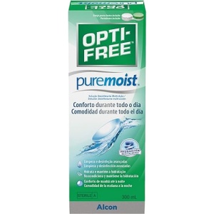 Solución todo en uno para lentillas blandas OPTI-FREE PureMoist en presentación individual de botella de 300 ml (1 unidad)