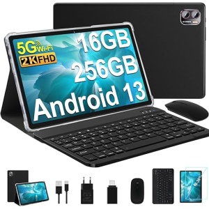 Tableta Android MEBERRY de 13 pulgadas con pantalla 2K, 16GB de RAM + 256GB de ROM + TF 1TB, procesador Octa-Core de 2.0 GHz, resolución de 2000 x 1200 píxeles, batería de 8600...