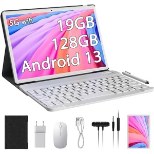 Tableta Android YOTOPT de 10 pulgadas, con Android 12, 11GB de RAM y 64GB de ROM (ampliable hasta 1TB), procesador Octa Core 2.0 GHz - Incluye teclado y tiene una batería de...