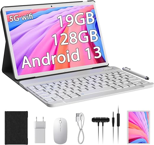 Tableta Android YOTOPT de 10 pulgadas, con Android 12, 11GB de RAM y 64GB de ROM (ampliable hasta 1TB), procesador Octa Core 2.0 GHz - Incluye teclado y tiene una batería de...