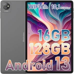Tableta Blackview 10 Pulgadas Tab70 con Wi-Fi Android 13, 16GB+128GB/2TB SD, Wi-Fi 6, BT5.0, Tableta Android 6580mAh, Cámara 5MP+2MP/Type-C/Google GMS 2.0GHz Quad-Core IPS