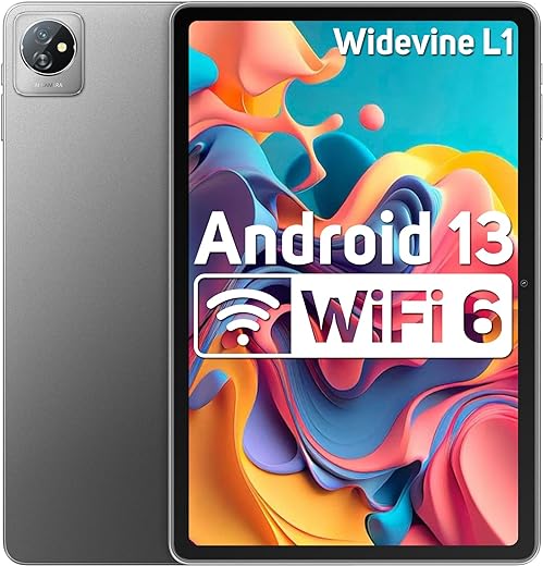 Tableta Blackview 10 Pulgadas Tab70 WiFi(2024), 8(4+4) GB+64GB/2TB SD Android 13, Tablet Android con WiFi 6, BT5.0, 6580mAh, Cámara 5MP+2MP, Type-C, Google GMS, Quad-Core de 2.0GHz