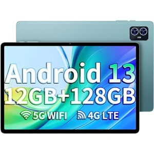 Tableta TECLAST M50 de 10.1 pulgadas con 4G LTE+5G WiFi, Tableta Android 13, 12GB de RAM+128GB de ROM (1TB TF), Widevine L1/Octa Core/Cámara de 13MP/6000mAh/BT5.0/GPS/Face...