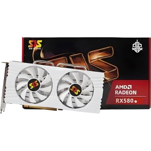 Tarjeta Gráfica Gaming BQTEC AMD Radeon RX580 SJS de 8GB para Juegos, Trabajos Multimedia y Edición de Video, con GDDR5, DirectX 12, Bus de 256 bits y Consumo Bajo de 130W