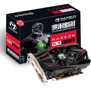 Tarjeta gráfica MAXSUN AMD Radeon RX 550 4GB GDDR5 para PC, Tarjeta gráfica ITX de 128 bits, compatible con DirectX 12, con conectores Dual Link DVI-D, HDMI y DisplayPort, ideal...