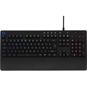 Teclado Gaming Logitech G213 Prodigy con Reposamuñecas, RGB LIGHTSYNC, Teclas Retroiluminadas y Personalizables, Resistente a Salpicaduras y Controles Multimedia Dedicados