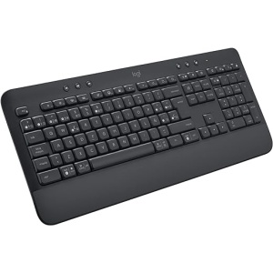 Teclado inalámbrico Logitech Signature K650 con Reposamanos, Bluetooth BLE o Receptor USB Logi Bolt, Alta Amortiguación, Teclado Numérico, para PC/Windows/Mac, QWERTY completo