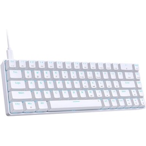 Teclado Mecánico Gaming Dierya T68SE Mini 60% Red Switch con Retroiluminación LED, Cable USB-Type C, Ultra-Compacto de 68 Teclas Anti-Fantasma, Diseño US Layout