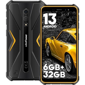 Teléfono Móvil Resistente Ulefone Armor X12 (2024) con Android 13, 6GB de RAM y 32GB de almacenamiento + 256GB SD, Smartphone Todoterreno Impermeable de 5,45" HD con 4860mAh de...