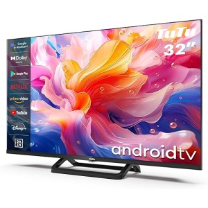 Televisión TuTu Smart TV de 32 Pulgadas LED HD con Android, Google Assistant, Google Play Store, WiFi, Bluetooth, Chromecast Integrado y Sintonizador Digital (modelo TUS32HN1AC,...