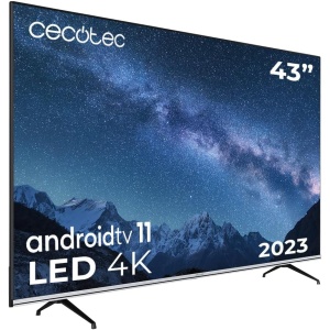 Televisor inteligente QLED 43" Cecotec V2 Series VQU20043: 4K UHD, Android 11, Diseño sin Marco, MEMC, Dolby Vision y Dolby Atmos, HDR10, Wide Color Gamut 96%, 2 Altavoces de...