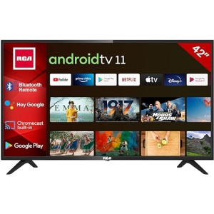 Televisor inteligente RCA RS42 de 42 pulgadas (106 cm) con Android - Asistente oficial Hey Google, Chromecast, Netflix, Prime Video, Google Play Store, Disney+, WiFi, Triple Tuner