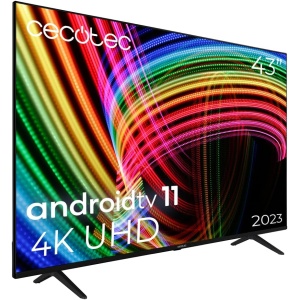 Televisor LED Smart TV Cecotec A2 Series ALU30043 de 43" con resolución 4K UHD, Android TV 11, Asistente de Voz de Google y Chromecast, Dolby Vision, y modelo 2023
