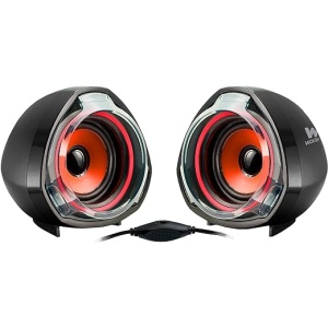 Woxter Big Bass 70 Rojo - Altavoces para PC, Control de Volumen, Gaming, Potencia de 15W, Conexiones 3,5mm y USB. Perfecto para PC/Smartphones y consolas, Color